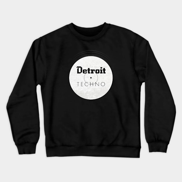 Detroit Techno - White Label Crewneck Sweatshirt by Woodrat